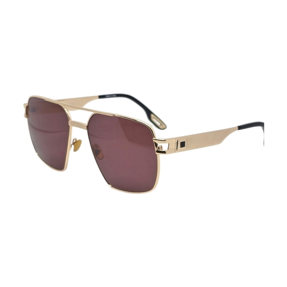 Gold and Brown Square Sunglasses PORTA ROMANA - Picture 2 of 7